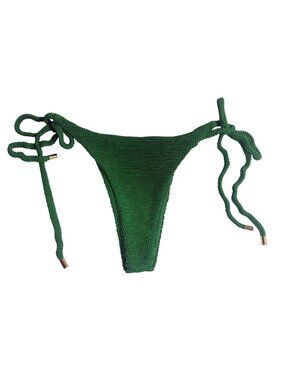 MONDAY Swimwear Palma Bikini Bottoms in Palm Green Crinkle